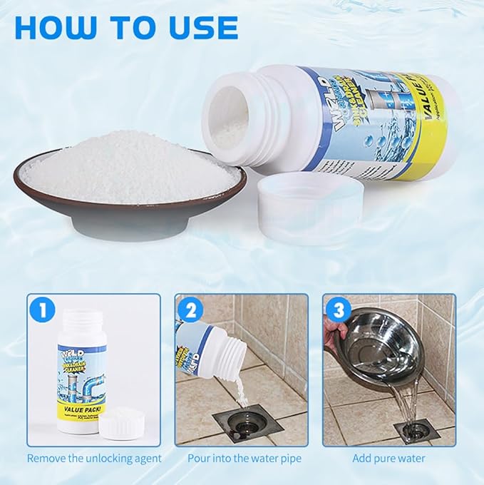 Sink Drain Cleaner, 2025 Upgraded Wild Tornado Sink and Drain Cleaner, Fast Foaming Powerful Pipe Dredging Agent, Multi-functional pipe unclogging agent, for Home Kitchen Toilet (1)