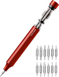 HOTO 24 in 1 Multi Bit Mini Screwdriver Set Magnetic, Manual Precision Screwdriver Set, EDC Pen Screwdriver for Eyeglasses, Electronics, Watches, Phones, Laptops, Cameras, Cinnabar Red