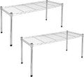 YSSOA 1-Tier Shelving Unit, 29.92" W x 13.78" D x 14.96" H Steel Organizer Wire Rack, Chrome, 2 Pack