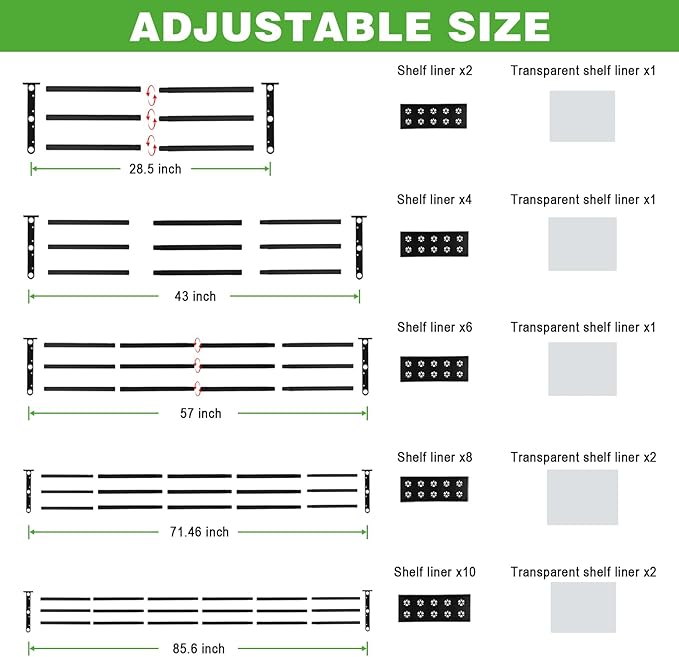 Closet Shelves Wall Mounted, 71 Inches Heavy Duty Closet Rod with Shelf Metal Utility Shelf for Wall, Closet, Laundry Room
