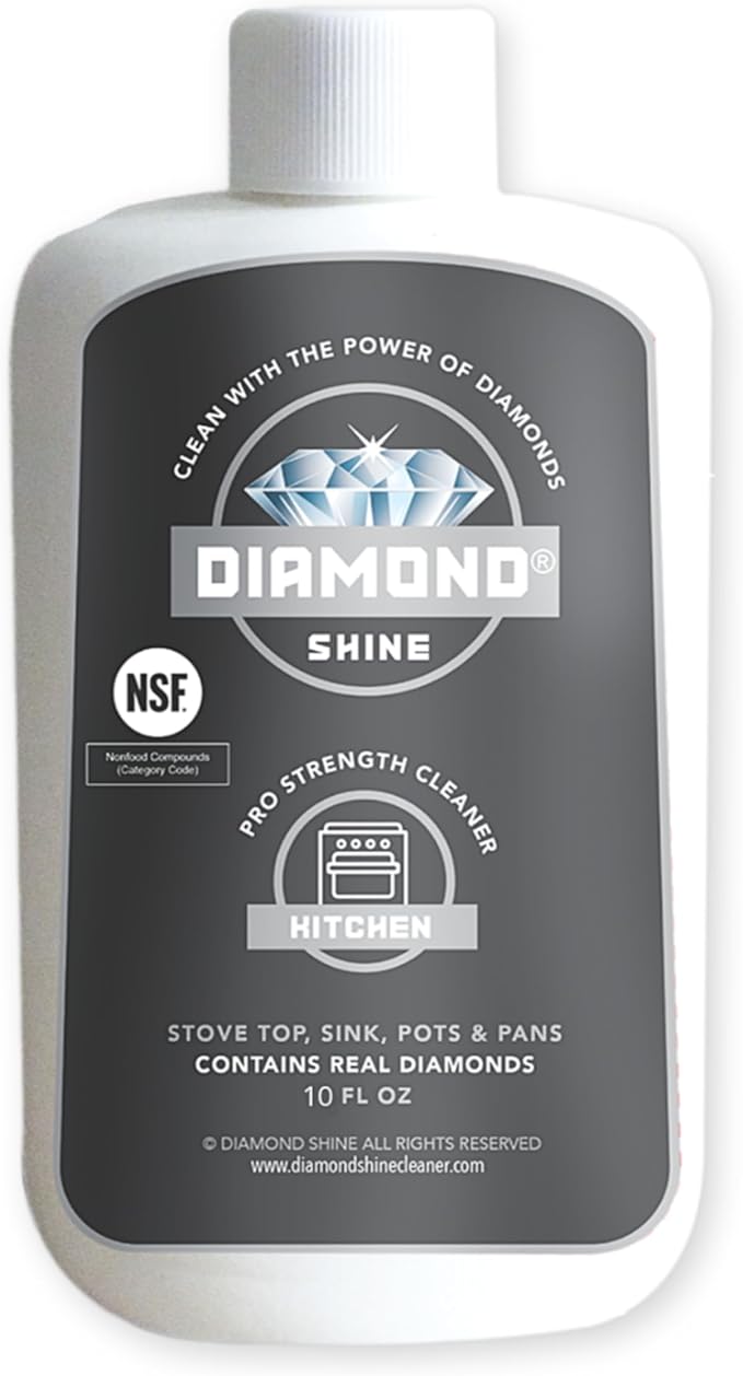 Diamond Shine Kitchen Cleaner - Clean, Polish, Restore Glass/Ceramic Cooktops, Stainless Steel - 10 oz