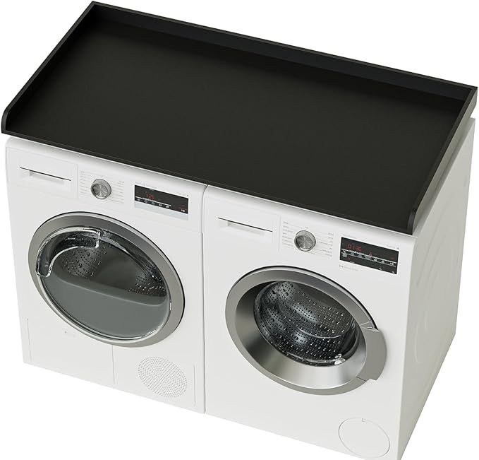 Washer Dryer Countertop, Laundry Room Organization and Storage, 27.6" x 54" Wood Laundry Countertop for Washer and Dryer, Black