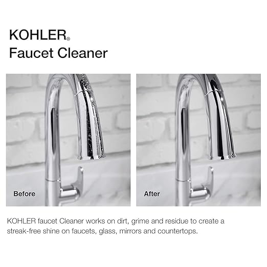 KOHLER K-EC23723-NA Faucet Cleaner, Kitchen and Bathroom Cleaner, Streak Free Shine, Ammonia and Alcohol Free, 28 FL Oz