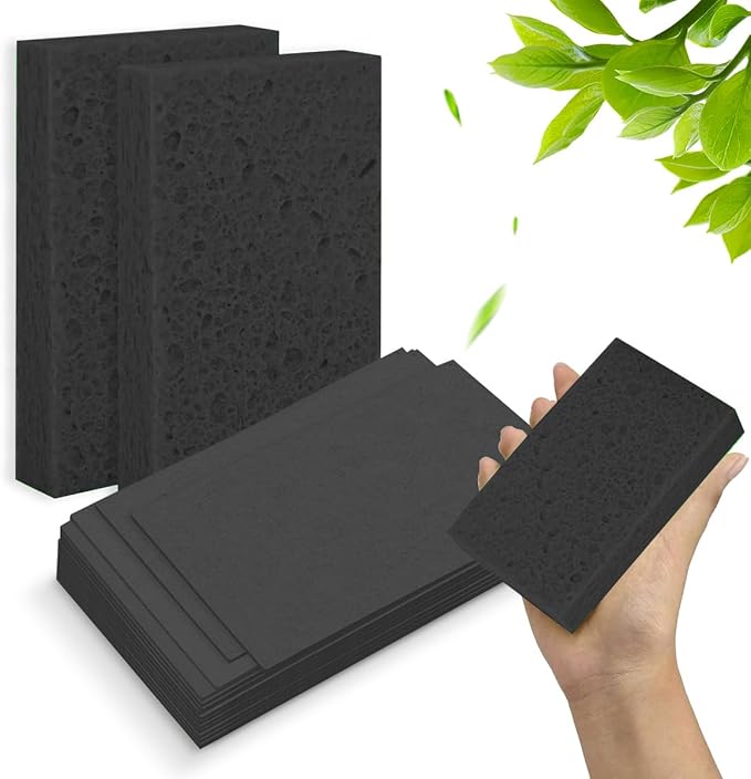 36 - Pack Non-Scratch Scrub Sponges - Sponges for Dishes and Washing Dishes, Cleaning Sponges for Kitchen Home and More（Black&White）
