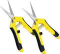 iPower 6.5 Inch Gardening Scissors Hand Pruner Pruning Shear for Gardening and Trimming, Heavy-Duty, Ultra Sharp Stainless Steel, Yellow, 2-Pack