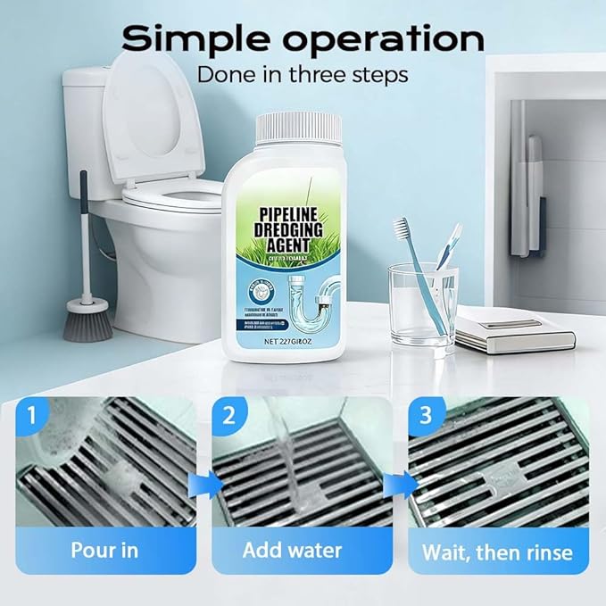 2 Pcs Pipe Dredging Agent, 2026 Upgrade Powerful Drain Cleaner, Sink Drain Cleaner, Pipeline Dredging Agent for Kitchen, Toilet, Sink (2)