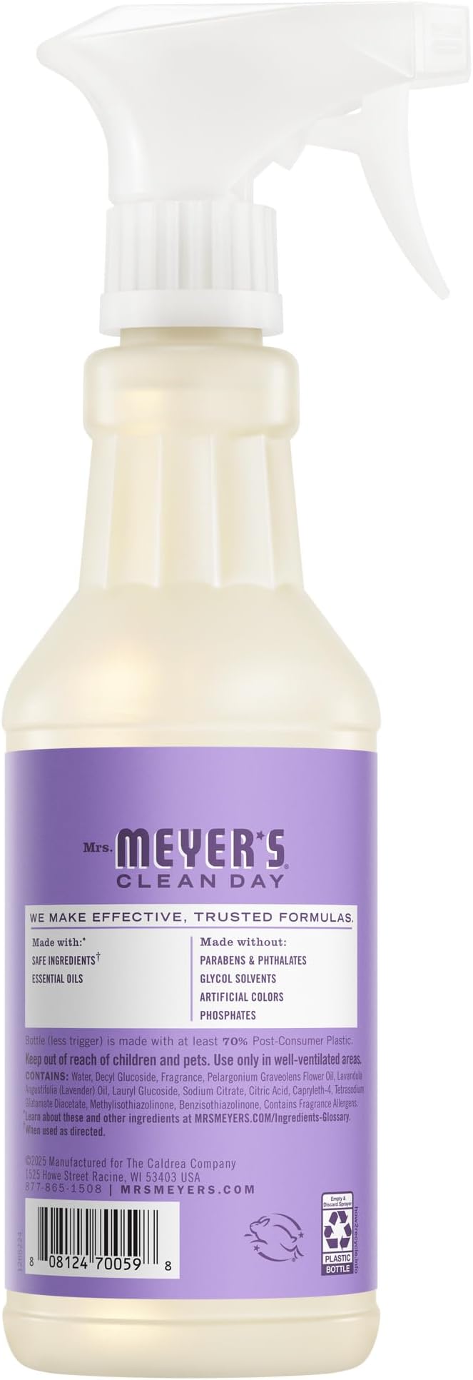 MRS. MEYER'S CLEAN DAY Multi-Surface Everyday Cleaner, Lilac Scent, 16 Ounce Bottle (Pack of 3)