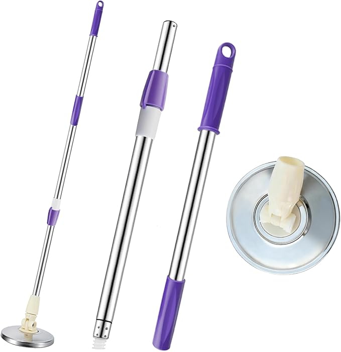 Spin Mop Replacement Handle 360 Degree Spin Mop Pole Handle Replacement Rotating Telescopic Stick for Mop Head, Ideal for Home and Household Cleaning