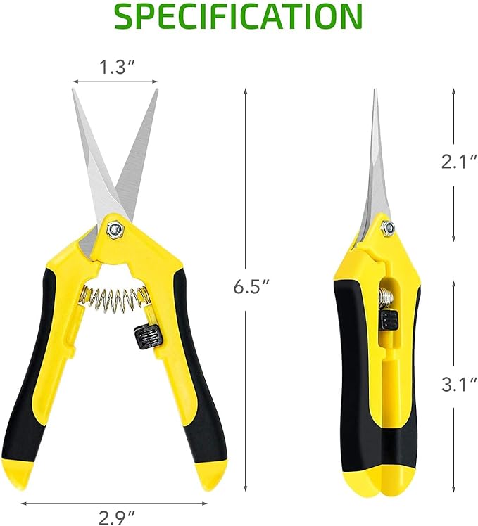 iPower 6.5 Inch Gardening Scissors Hand Pruner Pruning Shear for Gardening and Trimming, Heavy-Duty, Ultra Sharp Stainless Steel, Yellow, 6-Pack