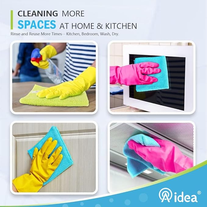 AIDEA Microfiber Cleaning Cloth-8PK, Soft Microfiber Towels for Cars, Absorbent Cleaning Rags, Lint-Free Streak-Free Wash Cloths for House, Kitchen, Window(12in.x16in.) (Pack of 2)