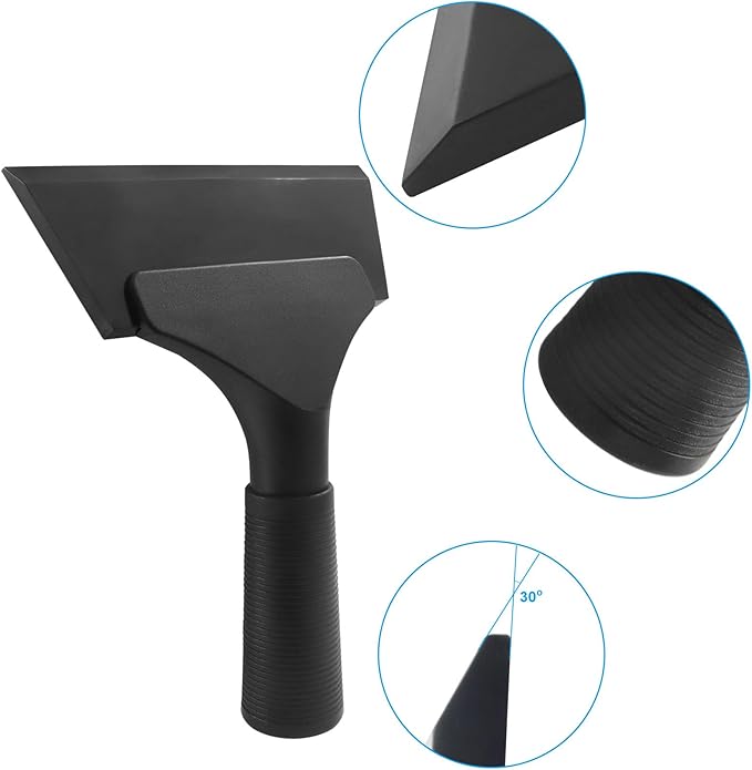 Small Squeegee 5 inch Rubber Window Tint Windshield Scraper, Non-Slip Handle Glass Cleaner for Car Glass Mirror Shower Door/Bathroom Cleaning(Pure Black, 1 Pack)