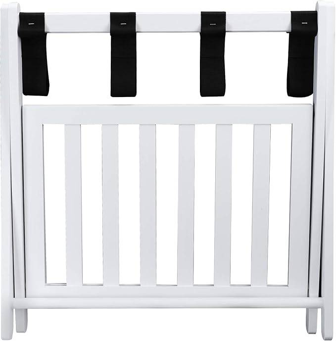 Casual Home Shelf-White Luggage Rack, 26.75" Wide