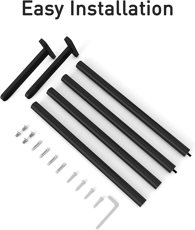 24 Inch Double Towel Bar for Bathroom Wall, Stainless Steel Towel Racks for Bathroom Wall Mounted Rustproof, Long Towel Rod Hand Towel Holder for Bathroom Toilet Kitchen Towel Storage - Matte Black