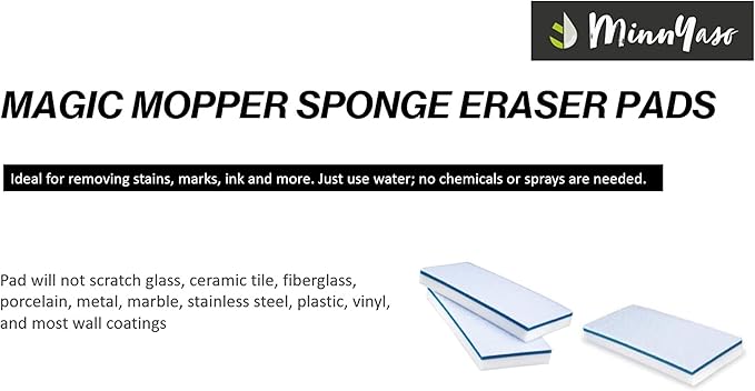 Magic Sponge Eraser Pad | Compatible with Most 16" Spray Mops, Libman & Reveal | Fit 16-18" Mops | 16.5" Magic Sponge Eraser | 3 Pack