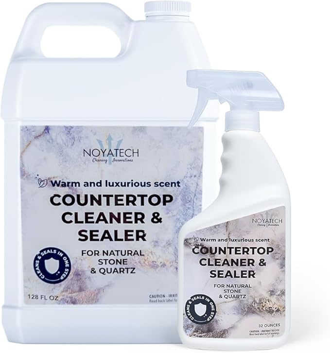 Countertop Cleaner & Sealer – Streak-Free Spray for Granite, Marble & Quartz | Cleans & Protects in One Step | USDA BioPreferred, Non-Toxic, No Film