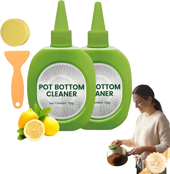 2026 New Pot Bottom Stain & Grime Remover, Stainless Steel Burnt Pot Cleaner, Stove Degreaser Heavy Duty Cleaner (2Pcs)
