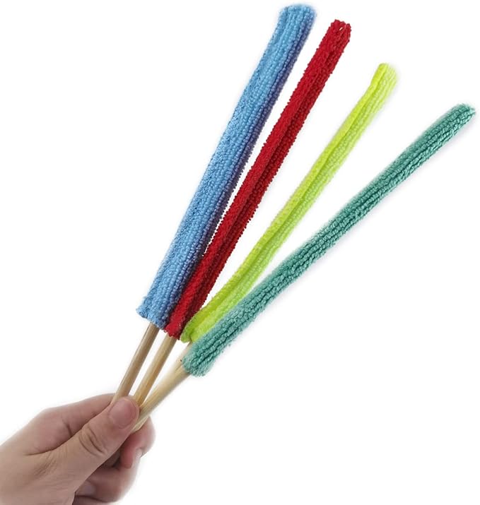 GXXMEI 30PCS Microfiber Detail Duster Sticks Crevice Cleaning Tool Brush Mini Detail Dusters for Cleaning Home Car Window The Smallest Spaces