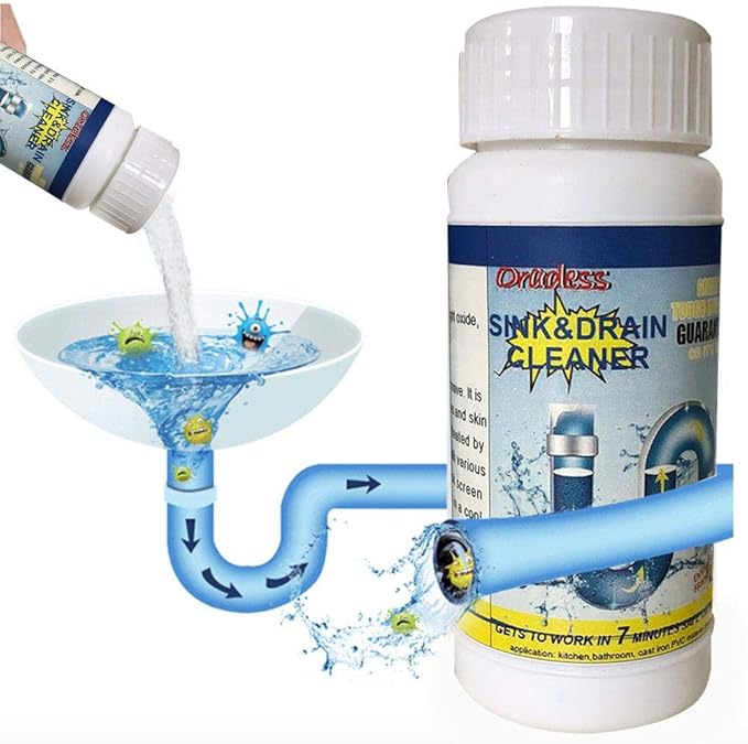 Pipe Dredge Deodorant, Powerful Sink Drain Cleaner Pipe Dredging Agent Sewer Toilet Dredge Powder Cleanser Dredge Agent for Kitchen Toilet Pipeline Quick Cleaning Tool