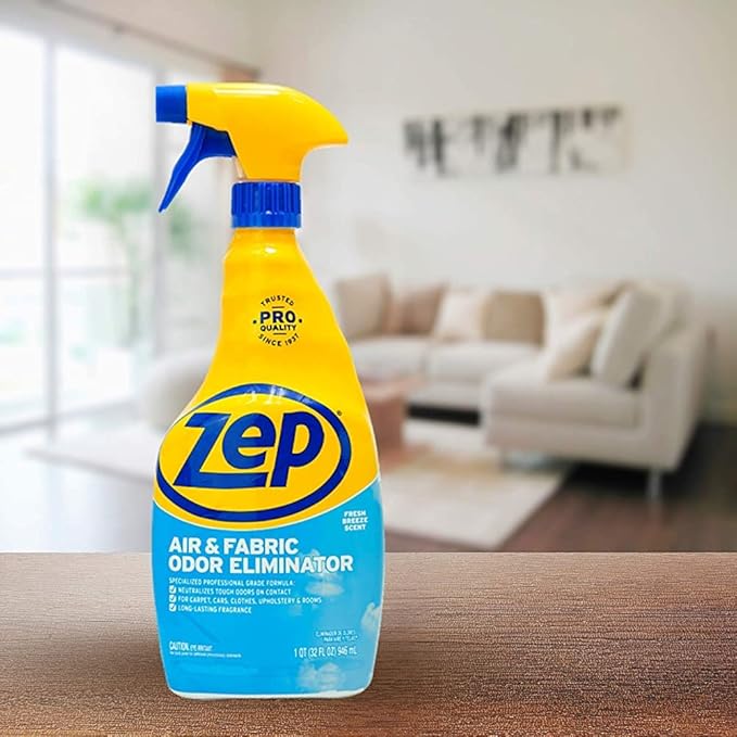 Zep Air and Fabric Odor Eliminator and Freshener - 32 oz (Pack of 12) ZUAIR32 - Neutralizes Tough Unwanted Odors on Contact. Refresh Your Home, Office and Business