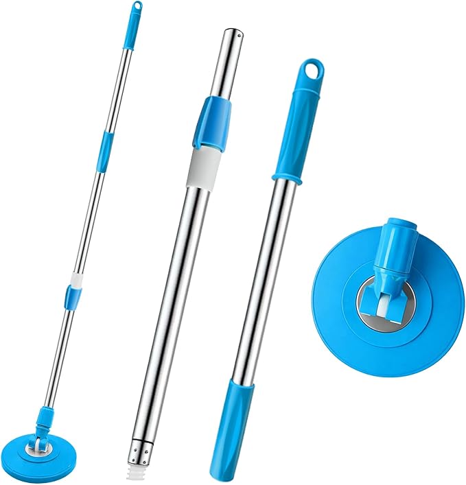 Spin Mop Replacement Handle 360 Degree Spin Mop Pole Handle Replacement Rotating Telescopic Stick for Mop Head, Ideal for Home and Household Cleaning