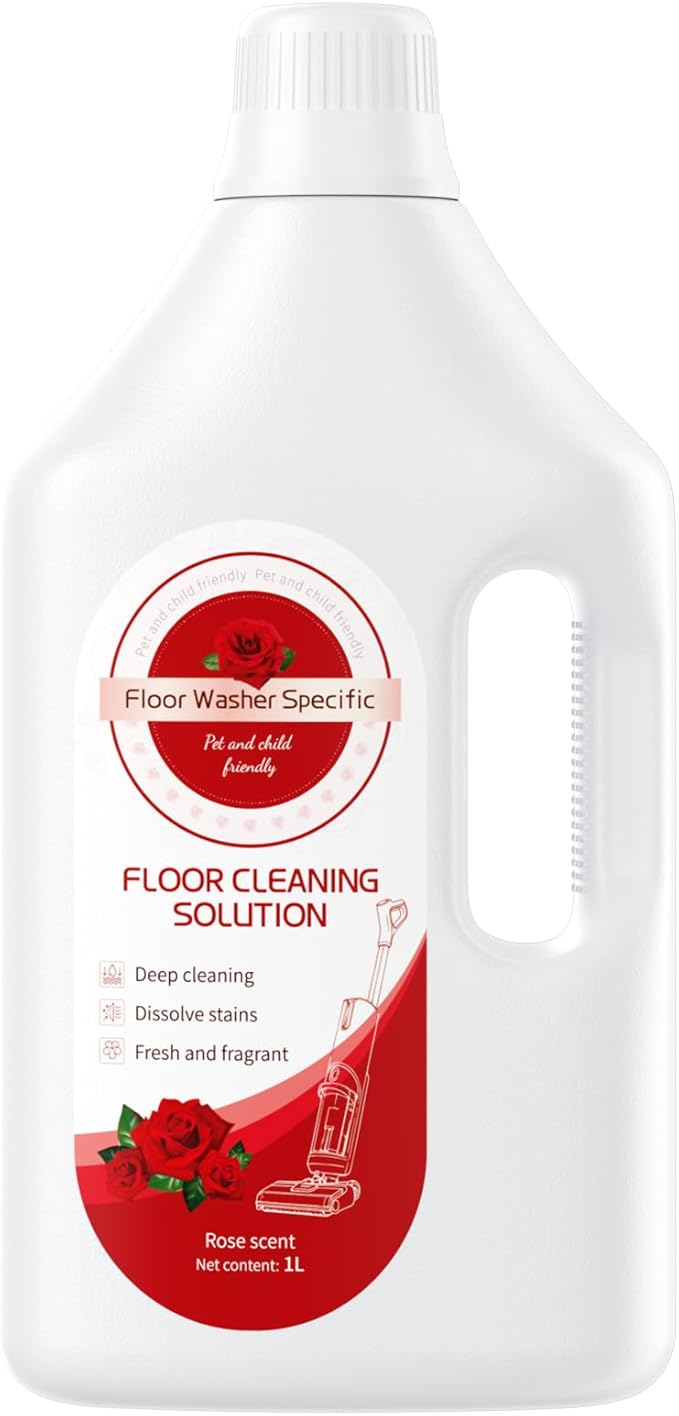 Floor Cleaning Solution Compatible With Tineco/Bissell/Dreame And Shark, Fragrance Deodorization, Deep Cleans for Multiple Hard Floors, Suitable With Cordless Wet/Dry (【Rose】, 2.51 Liter)
