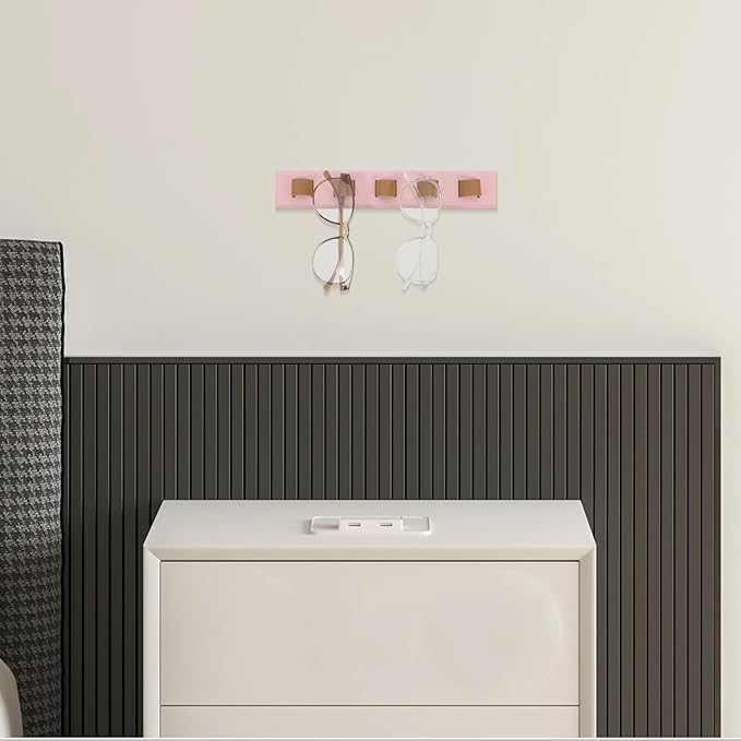 Wooden Eyewear Organizer Rack with Compartments Wall-Mounted Sunglasses Storage Holder for Entryway Bedroom Bathroom Eyeglass Display and Jewelry Rack