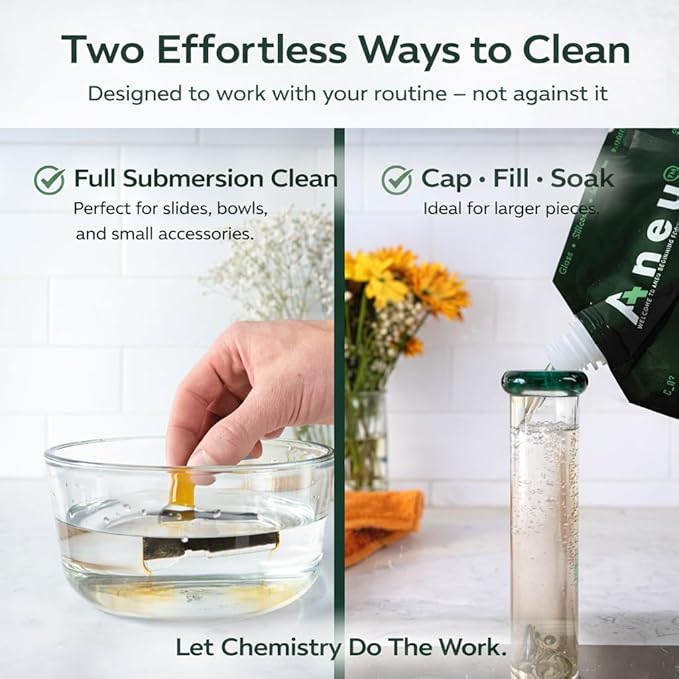 Aneu Simple Soak 32oz – Soak & Rinse Formula | Easily Dissolves Tough Resins & Grime | No Shaking Required | Cleans Glass, Silicone, Metal, & Borosilicate | 32oz - 1 Pack