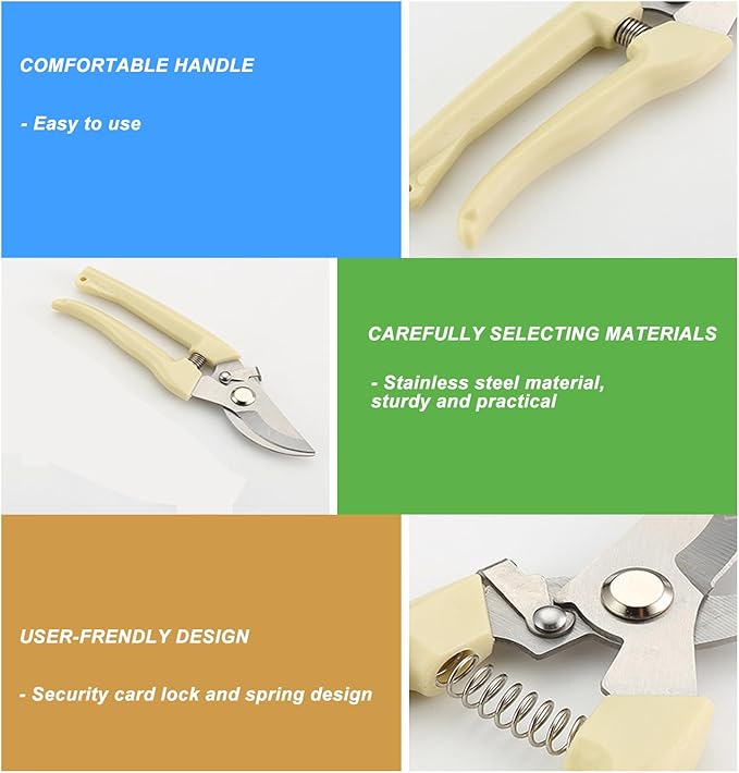 Professional Pruning Shears,Premium Garden Scissors, Stainless Steel Blade Garden Shears,Perfect for Trimming Flowers, Shaping Plants, Bonsai,Hydroponics,Herbs