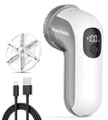 BEAUTURAL Fabric Shaver, Rechargeable Lint Remover, Electric Portable Sweater Defuzzer with 3 Speeds, 6 Leaf Blades, Digital LED Display, Remove Pilling for Clothes, Furniture, Sweater, Couch, Blanket
