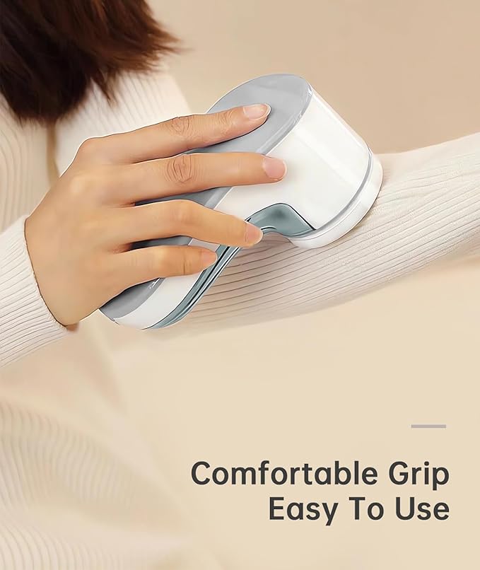 Rechargeable Fabric Shaver, Lint Remover, Electric Lint Shaver for Furniture & Clothes, Sweater Shaver & Pill Remover - Effivent, Effortlessly Remove Pilling, Lint, Fuzz from Woolen Coat, Gray