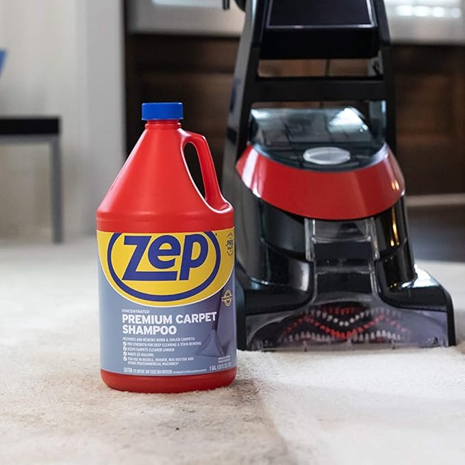 Zep Premium Carpet Cleaner Shampoo - 1 Gallon (Case of 2) ECZUPXC1282 - Pro Strength Deep Cleaning and Stain Removal, Restores and Renews Worn and Soiled Carpets