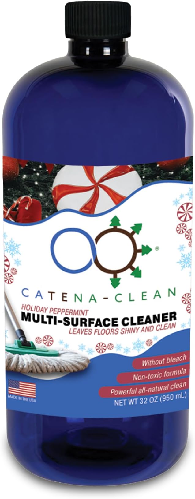 All-Natural Peppermint Scented Mop Cleaner (1 Pack) – Streak-Free Floor Cleaning Solution for Varnished Wood, Laminate & Metal Flooring – Removes Dirt, Dust, Spills, Grime & Sticky Residue, 32 fl. oz