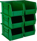 Hudson Exchange 9-1/2" x 6" x 5" (6 Pack) Plastic Stackable Storage Bin and Hanging Container, Green