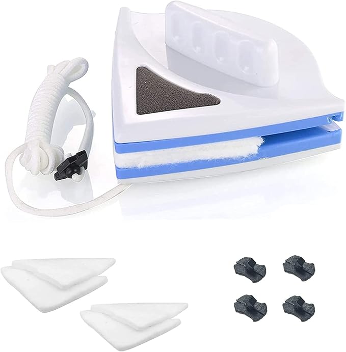 HouCheerShop Magnetic Window Cleaner, Double Sided Window Glass Wiper Cleaning Tool for High-Rise Cleaning Windows Thickness 0.1‘’- 0.3‘’（Blue)）