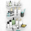 AKTECKE Corner Shower Caddy Bathroom Organizer Adhesive Shower Rack Bathtub Shelves - 3Pack No Drilling Shower Shelf For Inside Shower - Rustproof Bath Tub Organizer Caddy