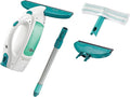 Leifheit Dry & Clean Window Vacuum Cleaner Set with 43cm Handle and Washers, Window Cleaning Kit up to 35 Minutes of Power, Electric Window Cleaner