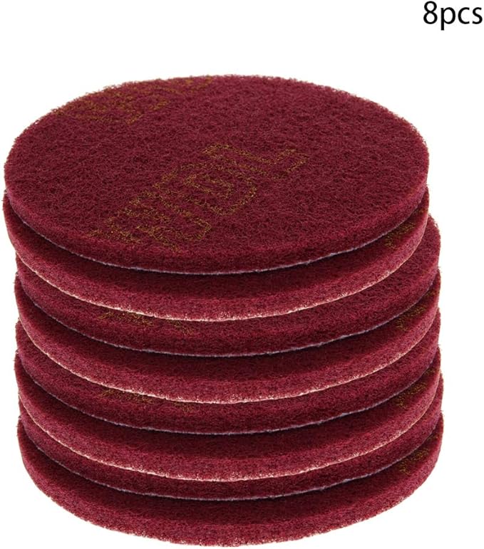 Utoolmart 5 Inch Scrubber Scouring Pads Scuffing Disc Hoop and Loop Surface Conditioning Disc Red 8Pcs
