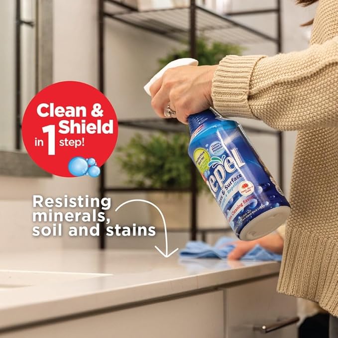 Clean-X REPEL Glass & Surface Cleaner 32 fl. oz. - Cleans & Repels water spots and dirt on glass, mirror, tile and multi surface by UNELKO (2)