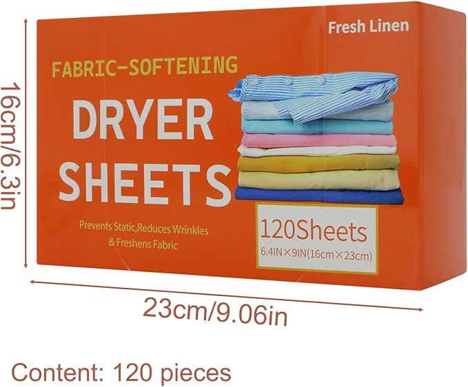 Fabric Softener Sheets 120 – Pieces Scented Clothes Washing, Softening Tablets Dryer, Apartment Washer Dormitory Laundry Bathroom | Dryer Apartment Washer Dormitory Laundry Bathroom Household