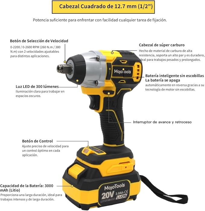 Brushless Cordless Power Tool Combo Kit for Heavy DIY & Semi-Professional Use – 50Nm Drill Driver, 380Nm Impact Wrench, 5" Angle Grinder LCD, 2×3000mAh Batteries, Carry Case &&Accessories