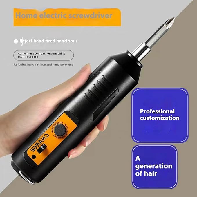 Electric Screwdriver, Mini Portable Automatic Home Repair Tool Kit with Led Light, USB Rechargeable Cordless Magnetic Screwdriver (02)