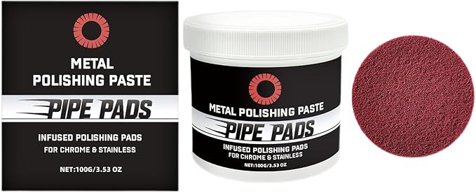 Metal Polish Paste,Protectant Scratch Remover,Pipe Infused Polishing Pads For Removing Rust Oxidation Discoloration-100g