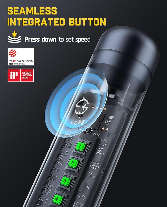 Fanttik F2 Master Mini Cordless Rotary Tool Kit, NeoPulse Motor, 5 Speed, 25000 RPM, Revostor Hub, 35 Accessories, Engraving Pen, for 3D Printer Sanding, Polishing, Drilling, Carving, DIY Crafts