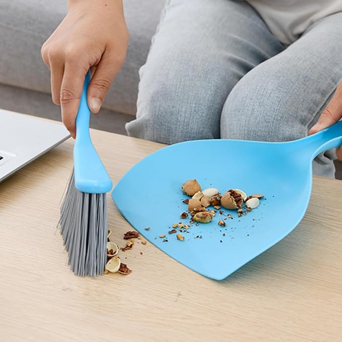 GLEAVI Mini Broom and Dustpan Set, Compact Household Pet Cleaning Tool, Desktop Sweeping Accessory for Home and Office, Portable Handheld Cleaning Supplies