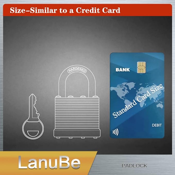 LanuBe Lock Laminated keyed Padlock (1-9/16", 40mm), keyed Alike Locks, Normal Shackle, Pack of 24