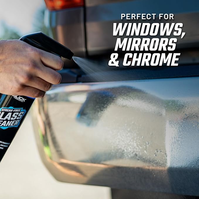 Slick Products Streak-Free Glass Cleaner – Ammonia-Free Window, Mirror, Chrome & Tint Cleaner – Removes Dirt, Smudges & Fingerprints – Ready-to-Use – 64 oz.