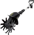 Sun Joe Cordless Garden Tiller & Cultivator with Telescopic Pole, Auxiliary Handle & 6-Inch Steel Blades, 24V, Tool Only - Heavy-Duty Tilling Machine for Lawn, Yard, and Gardening Care, 24V-TLR-CT