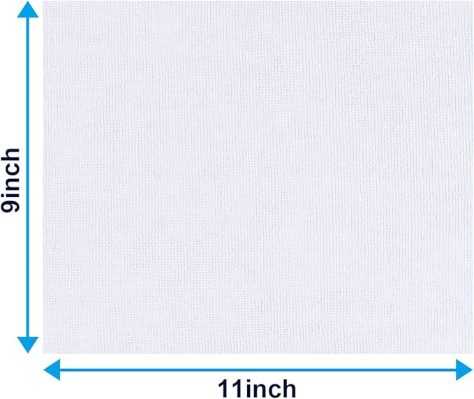 GLIMGLINT White Microfiber Cleaning Cloth, 100 Pack Cleaning Rags, Lint-Free, Ultra Absorbent Reusable Paper Towels for Home, Kitchen, Car, Garage or Shop, Dish Rags, 11" x 9"