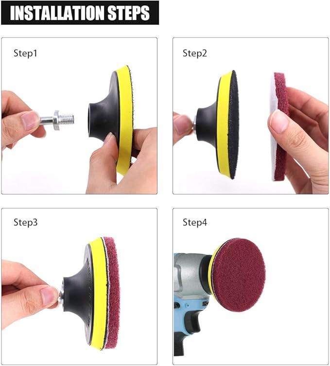 Glarks 16Pcs 5 Inch Drill Power Brush Tile Scrubber Scouring Pads Cleaning Kit with 5 Inch Disc Pad Holder for Bathroom & Kitchen Cleaning, 3 Different Stiffness (Red, Gray, Green)