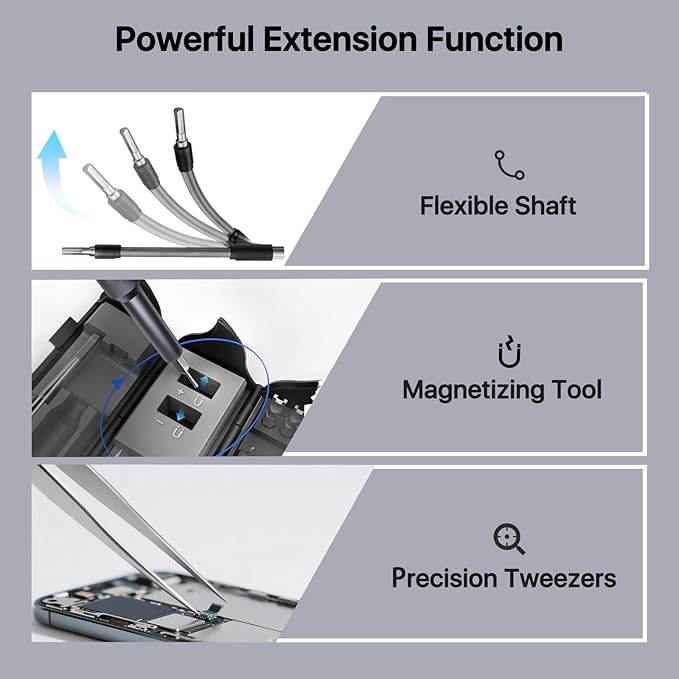 AXTH 128-in-1 Precision Screwdriver Set, Professional Magnetic Mini Repair Tool Kit for Phone, Computer, Watch, Laptop, Macbook, Ring Doorbell, Eyeglass, Electronic, [Bearing Steel] Screw Driver